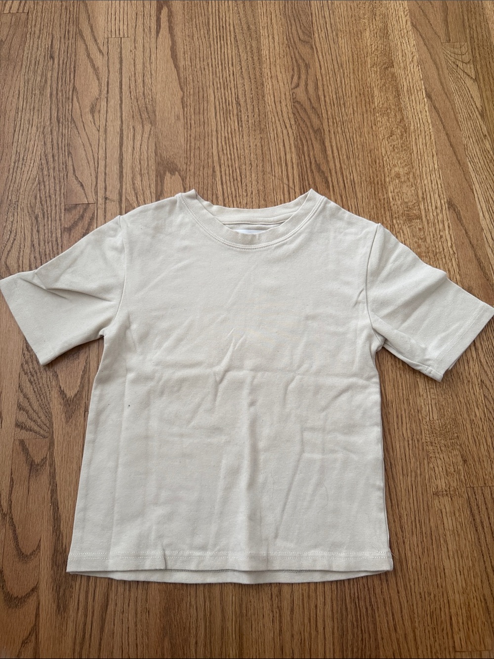 OAK + FORT Cream Short Sleeve Crop Tee